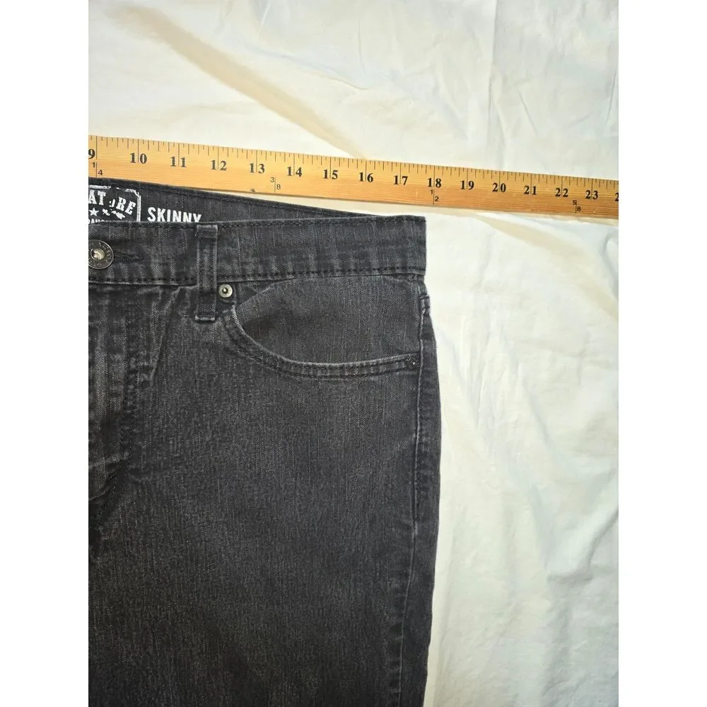 Levi Strauss Signature Size 36 x 30 Black Skinny Mens Jeans - 28